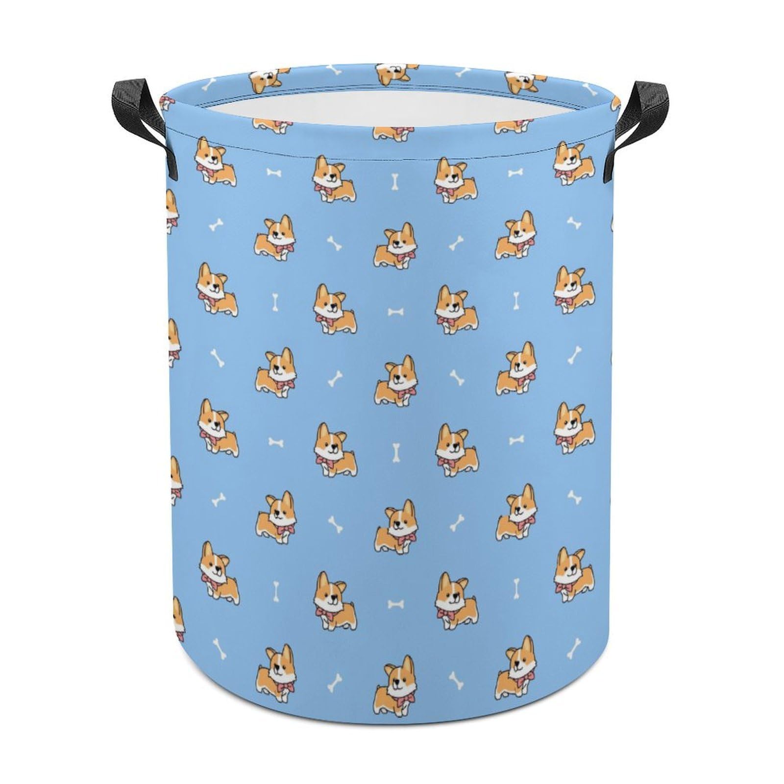 MHYRAC Laundry Hamper, Cute Welsh Corgi Dog Laundry Basket, Washing Basket with Handle