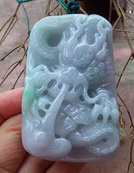 Certified Lavender Green 100% Natural A Jade Jadeite Pendant Dragon Spit Bead Lotus Flower Ruyi 442848 GS