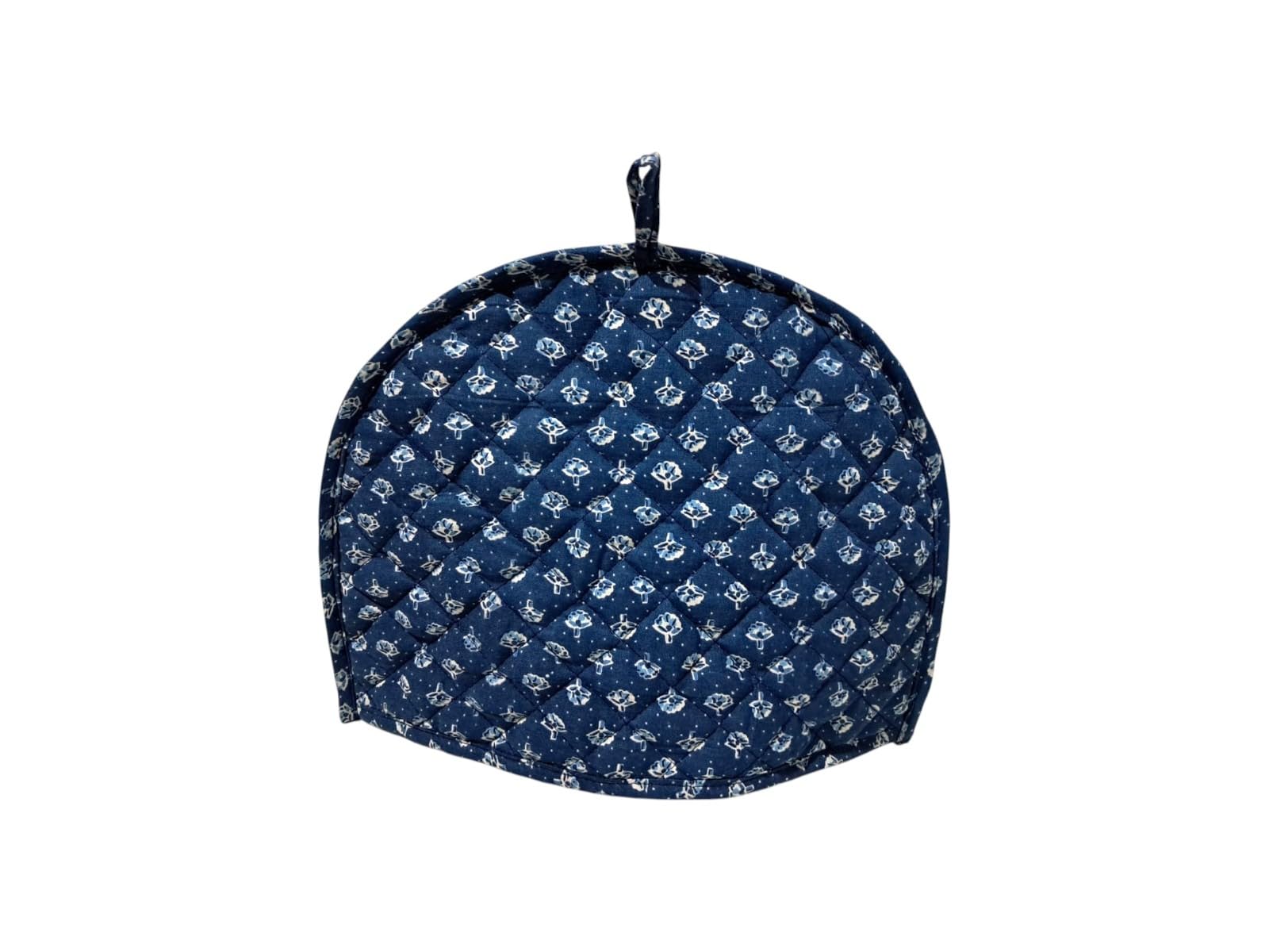 Traditional Daabu Tree Print Blue Floral 100% Cotton Quilted Tea Cozy Kettle Warmer Winter Pot Cover for Tea-Coffee Size 14x11 Inches Elegant Kitchen Accessory-image-30