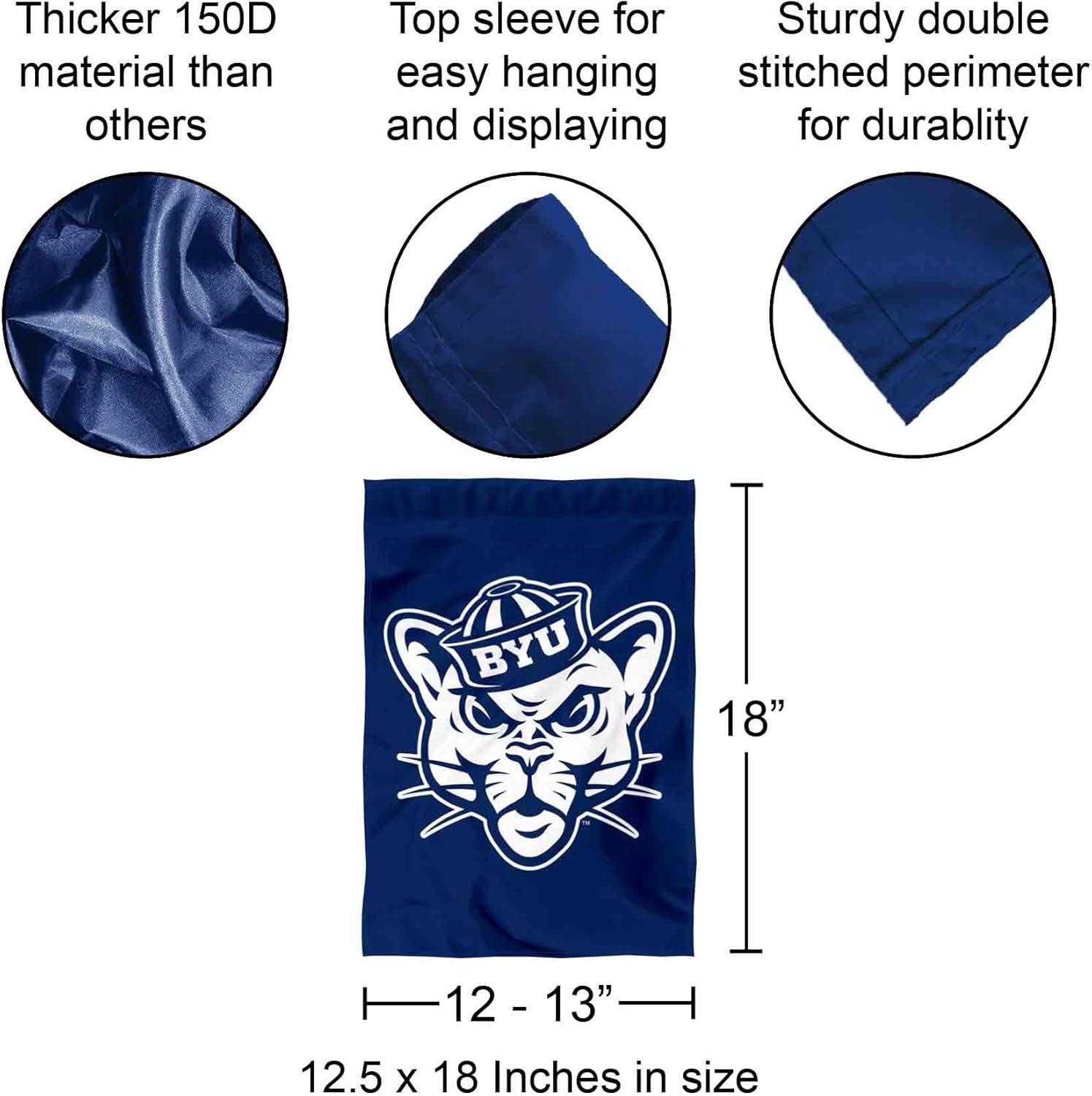 Brigham Young Cougars Vintage Garden Flag and Yard Banner - Image 3