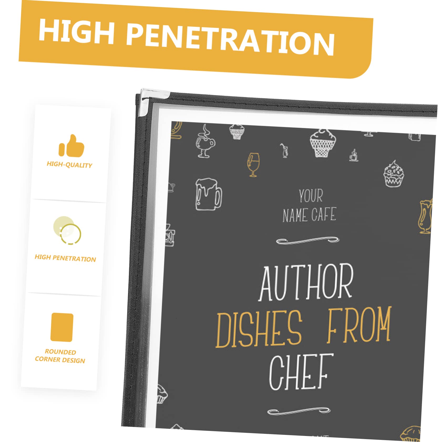 MOLUCKFU 2pcs Restaurant Menu Covers PVC Menu Sleeves Easy Cleaning Loose Leaf Binder