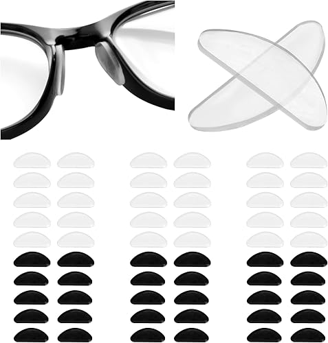 Miniatura 8 de 30 pares de almohadillas de nariz para anteojos, almohadillas adhesivas de silicona suave, almohadillas de nariz antideslizantes en forma de D para