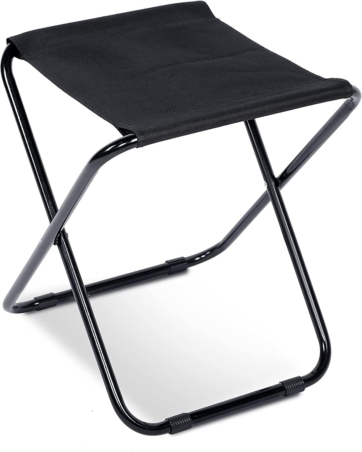 mh classic camp chair, foldable stool-light weight metal material 17.5 height practical foldable stool design fishing picnic camping bbq beach bath hunting hiking, climbing a mountain travel (black)