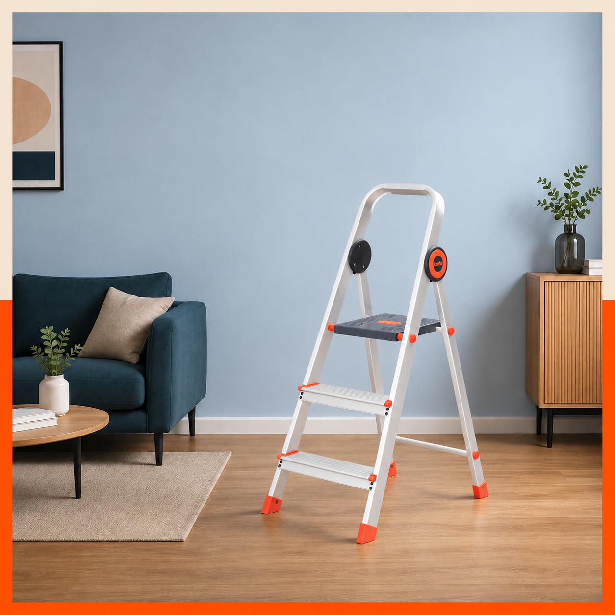 Bathla Advance 8-Step Aluminium Ladder | 150 Kg Load Capacity | Anti-Slip Steps | Sure-Hinge Technology | Home Use Step Ladder | 5 Year Warranty — Amazon image 18