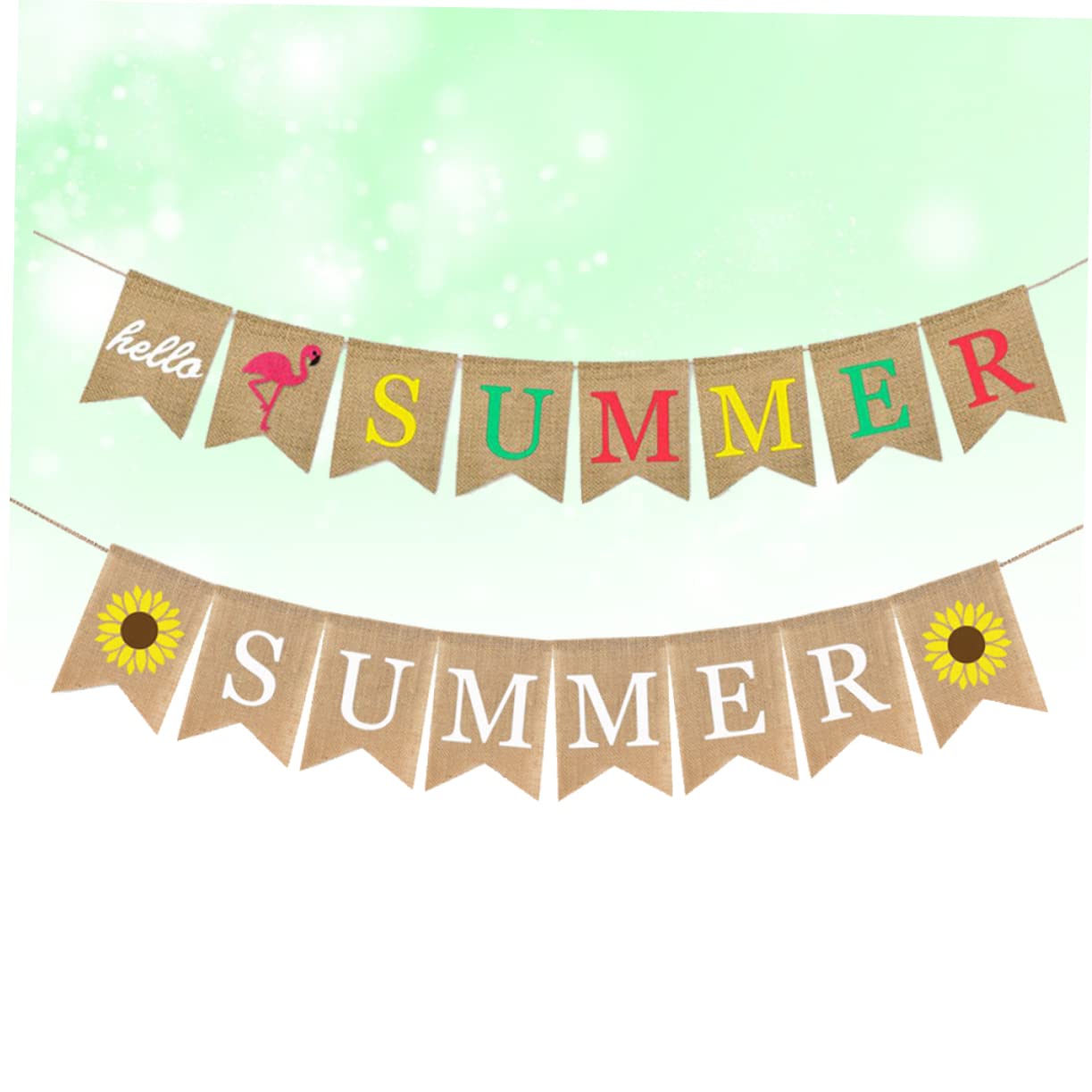 Abaodam 6 Piezas Decoración Hola Banderines De Verano Empavesado En Forma De Cola De Golondrina Pancarta De Arpillera De Verano Hola Verano Tirar De La Hawai Girasol