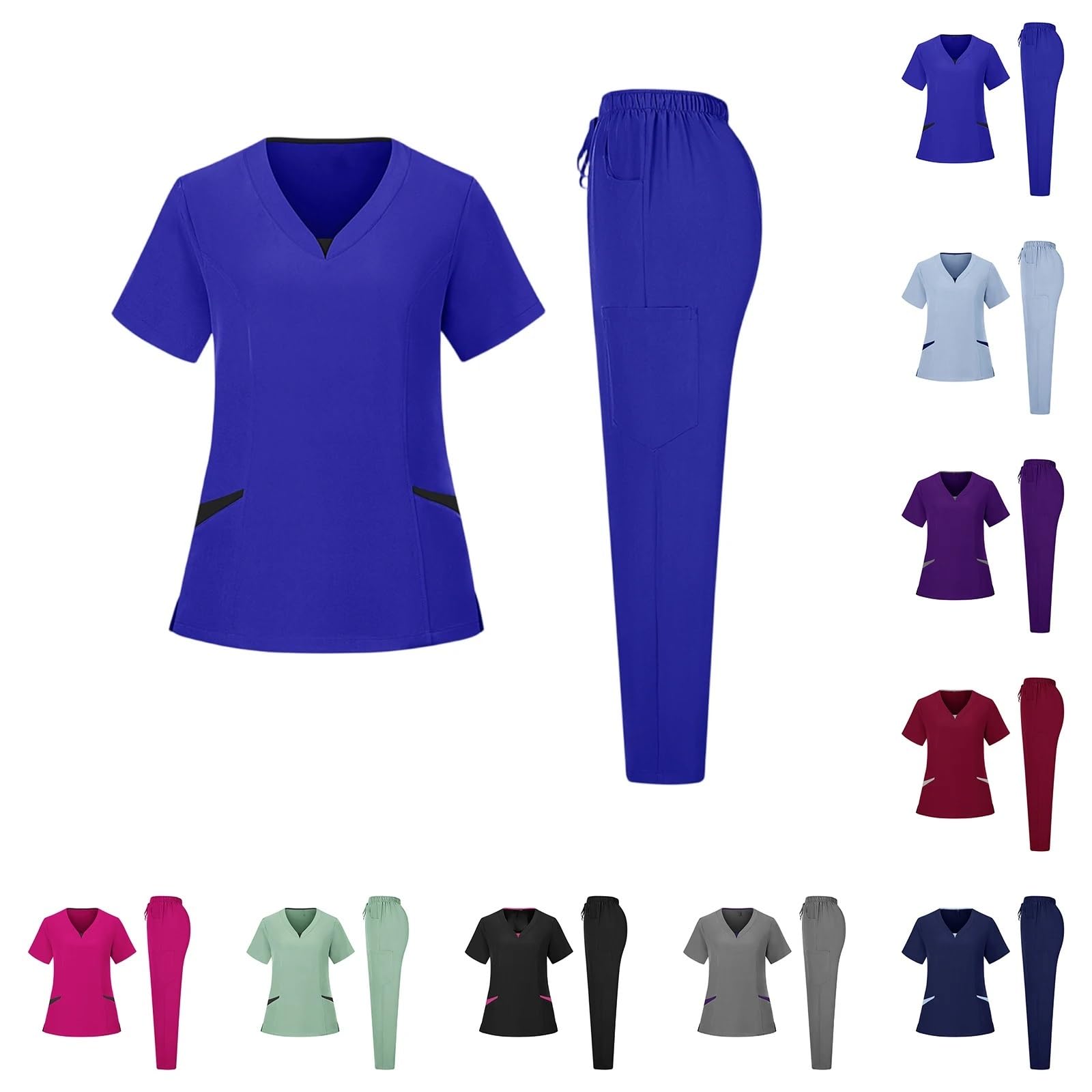 Kasacks Damen Pflege Anti-Falten-Komfort-Pflegeuniform for Herren, Unisex, for klinische Chirurgie, Labor, Peeling-Anzug, Oberteil, Hose