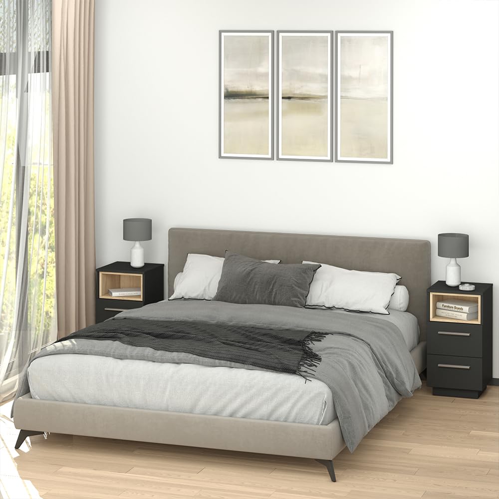 Vicco Table de Chevet Beatrice Anthracite