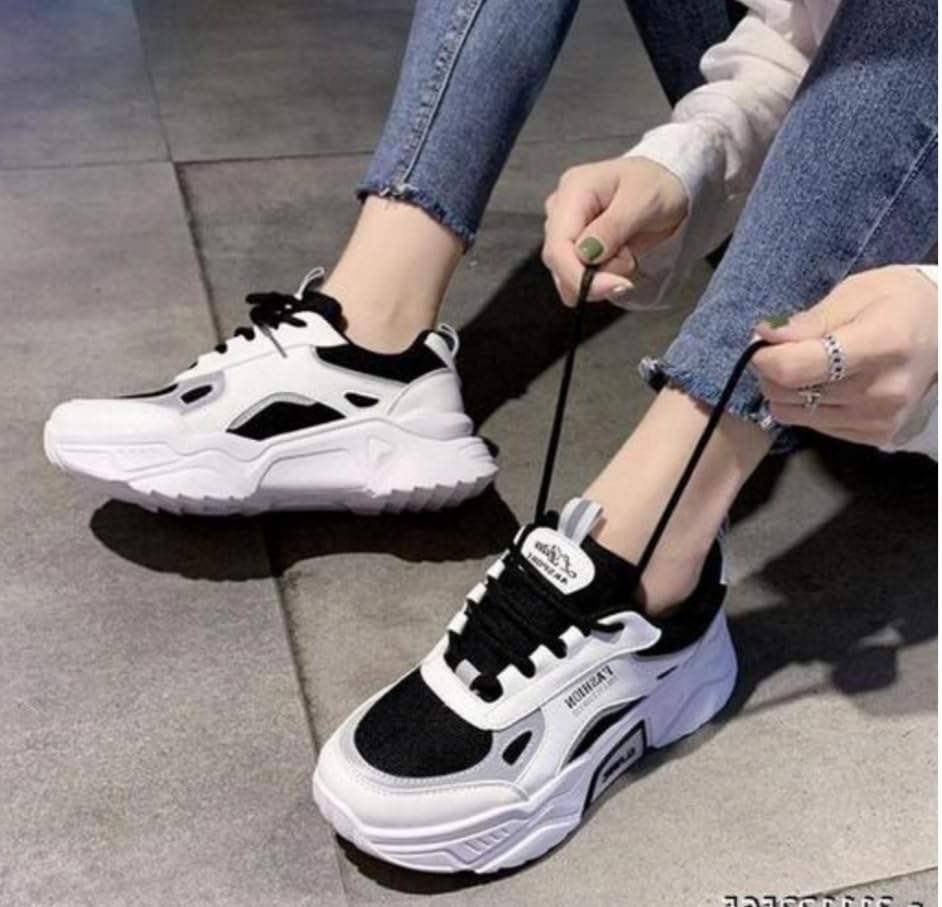 Image of BUCADIA Girls Casual Wear Lace Sneakers (Black)