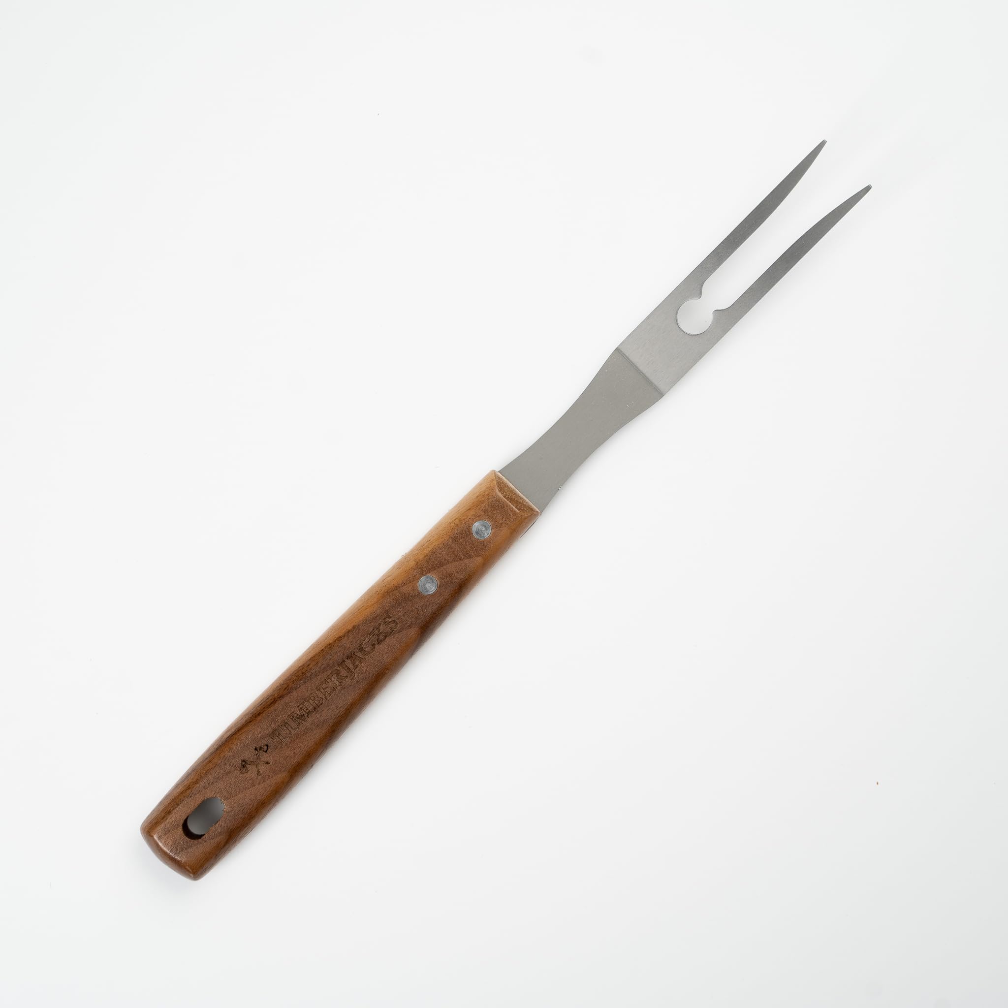 Timberjacks BBQ Grillbesteck-Set, 4-teilig, Edelstahl mit Holzgriff, Grillzange 35 cm, Grillgabel 36 cm, Grillwender 39 cm, Grillbürste 38 cm