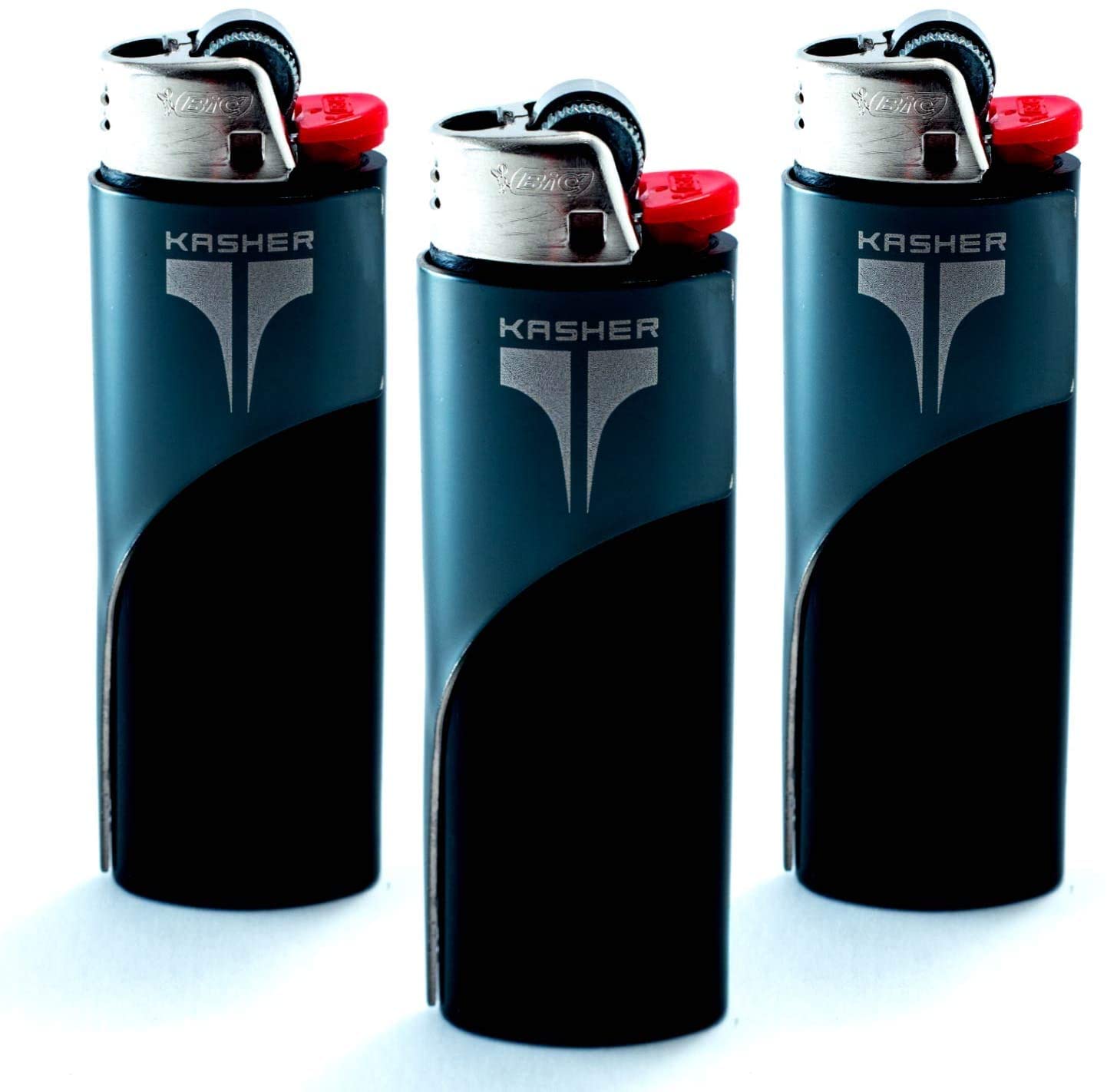 Kasher 3 Pack Classic Lighter Black Without Lighter