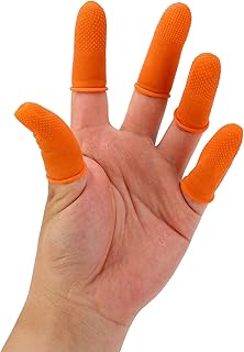 Latex Finger Cots Disposable, 100Pcs Finger Covers Protection Large Size, Non Static Non Slip Fingertip Protector Wear Resistant for Electronic Repair DIY Craft
