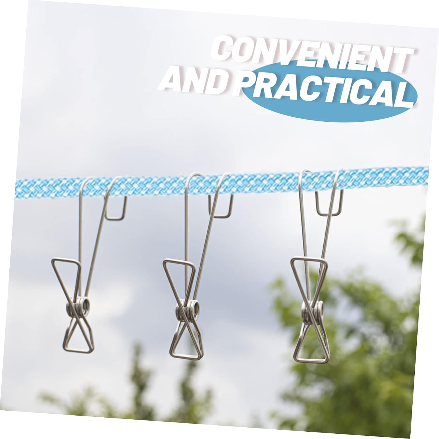 LIOOBO Zinc Alloy Clothesline Non-Skid Design Durable Outdoor Clothesline for Windproof Hanging