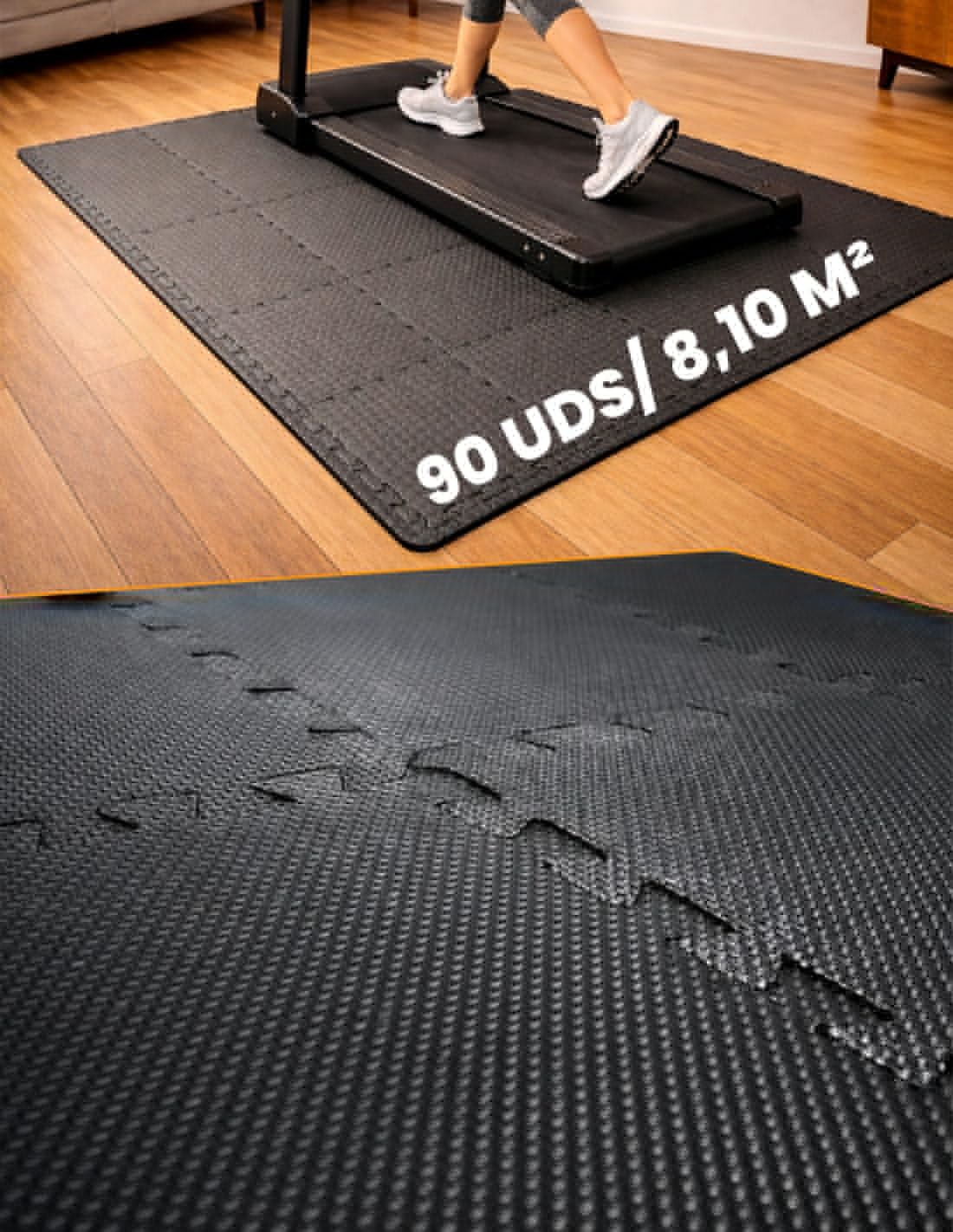 JARDIN202 - Esterilla Puzzle para Suelos de Gimnasio y Fitness | Protección de Goma Espuma, Tatami Puzzle Expandible 30x30cm (10mm)