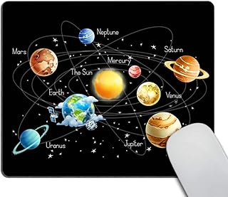Wasach Solar System Planets Stars and Milky Way Galaxy Space Gaming Mouse Pad with The Sun Mercury Venus Earth Mars Jupiter Saturn Uranus Neptune Cosmos Nebula