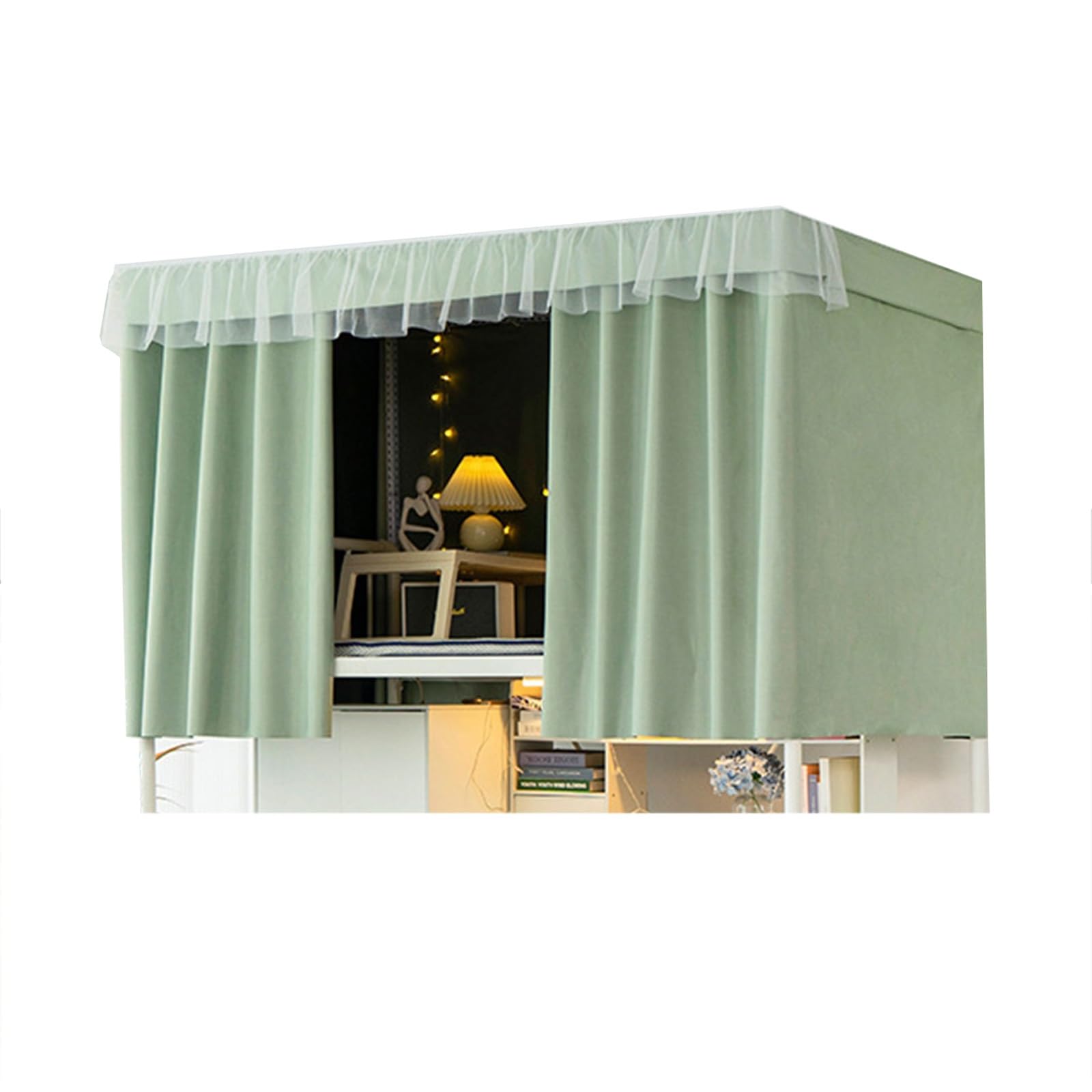 LVYUDS Dust-Proof Bunk Bed Curtains Available Dormitory Blackout Loft Bed Curtains Universal Breathable Bunk Bed Tent Decoration(Curtain*3,1.2M_GREEN)