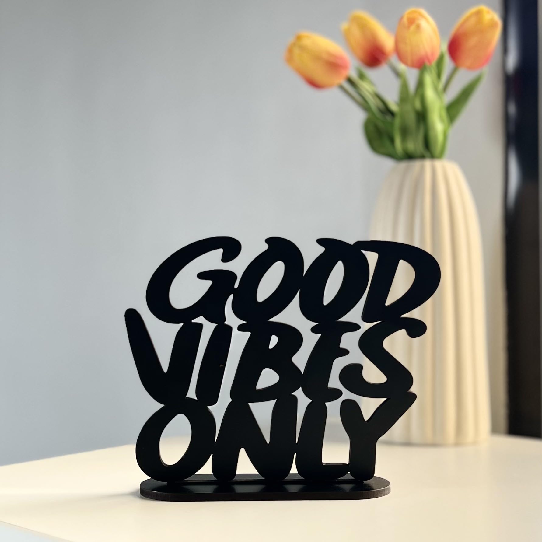 Oh Damn MDF Wooden Table Decor Good Vibes Only | Home Decor Items for Living Room | Table top decor | Shelf Decoration | Quotes Gifts-image-44