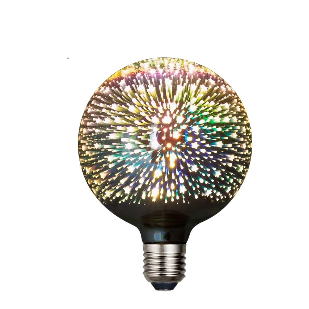 LED Bulb E27 6W 85-265V, Festive Atmosphere Bar 3D Decoration Bulb, Vintage Edison Light Bulb Star Fireworks Lamp ﻿(D)
