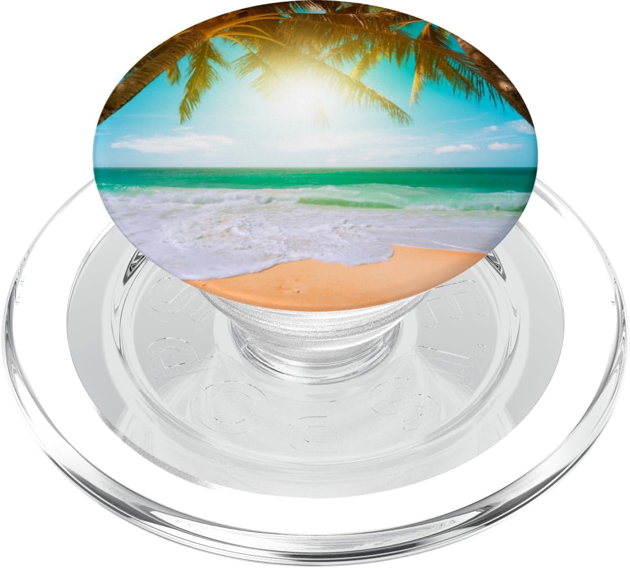 Beach Ocean Sun Palm Trees Summer PopSockets MagSafe PopGrip for iPhone