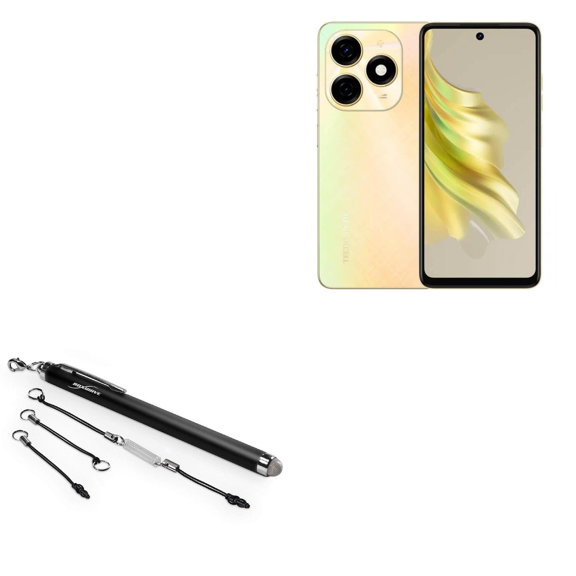 BoxWave Stylus Pen Compatible with Tecno Spark 20 Pro - EverTouch Capacitive Stylus, Fiber Tip Capacitive Stylus Pen - Jet Black