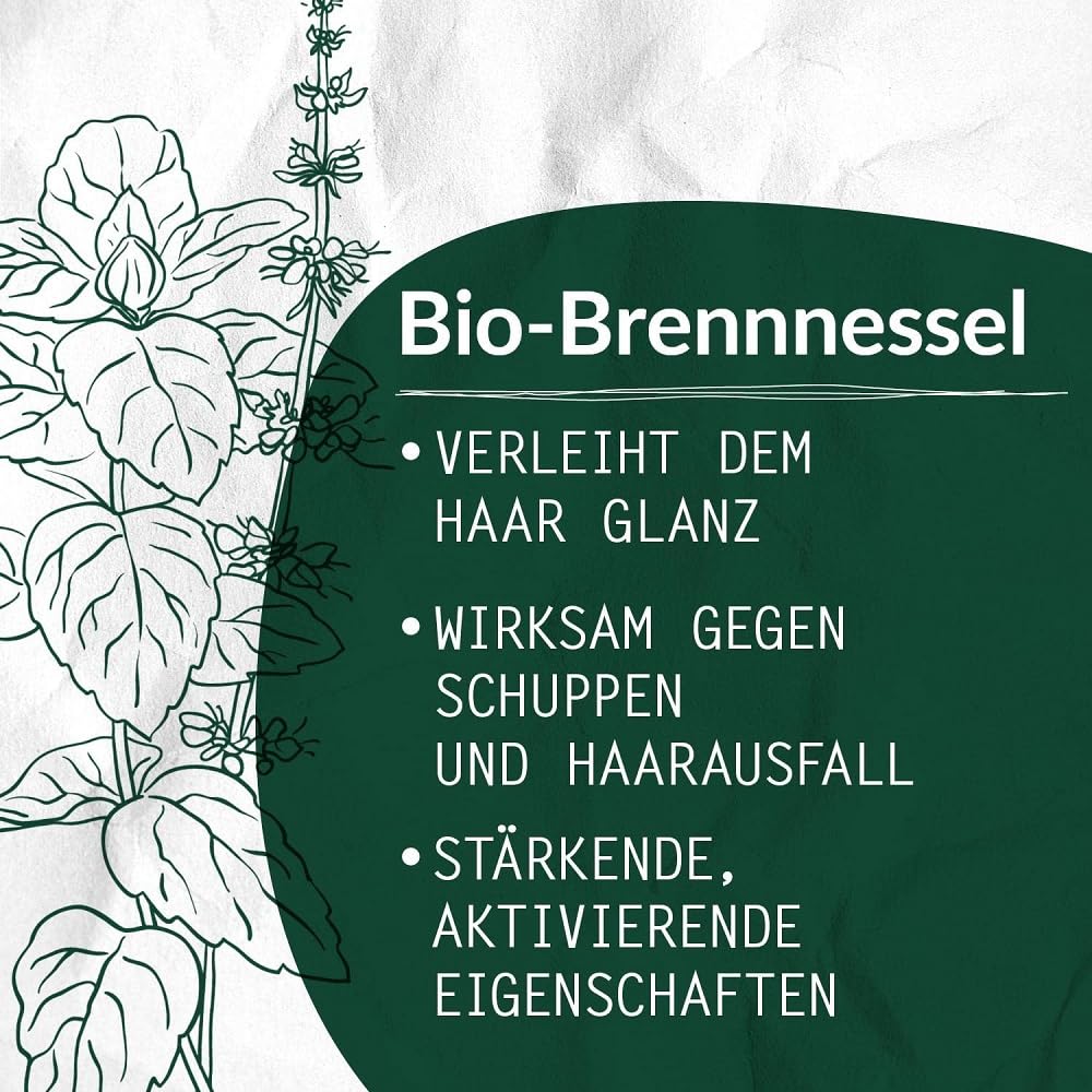 LOGONA Naturkosmetik Pflegendes Shampoo für natürlich gesundes Haar, Geeignet für alle Haartypen, Haarshampoo mit veganer Formel aus Bio Brennnessel, 1 x 500 ml (Packung mit 4)