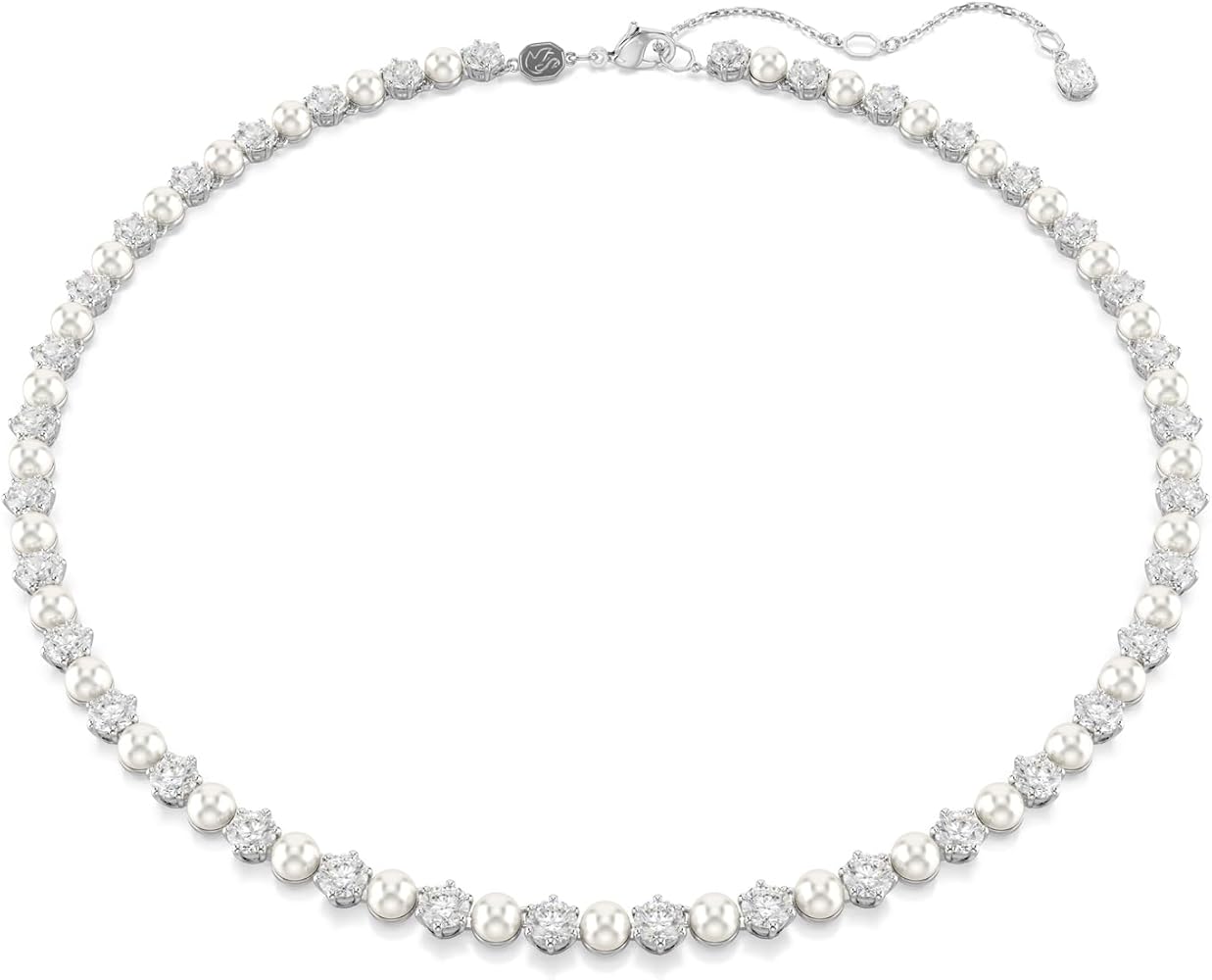 Amazon.com: Swarovski Matrix Tennis Necklace, Crystal Pearl, Round