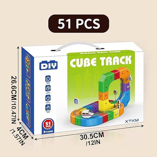 Miniatura 9 de KlickRail - Juego de tren eléctrico, pista de carreras flexible, pista de tren de juguete de construcción, diseños incrustados en 3D que desafían la