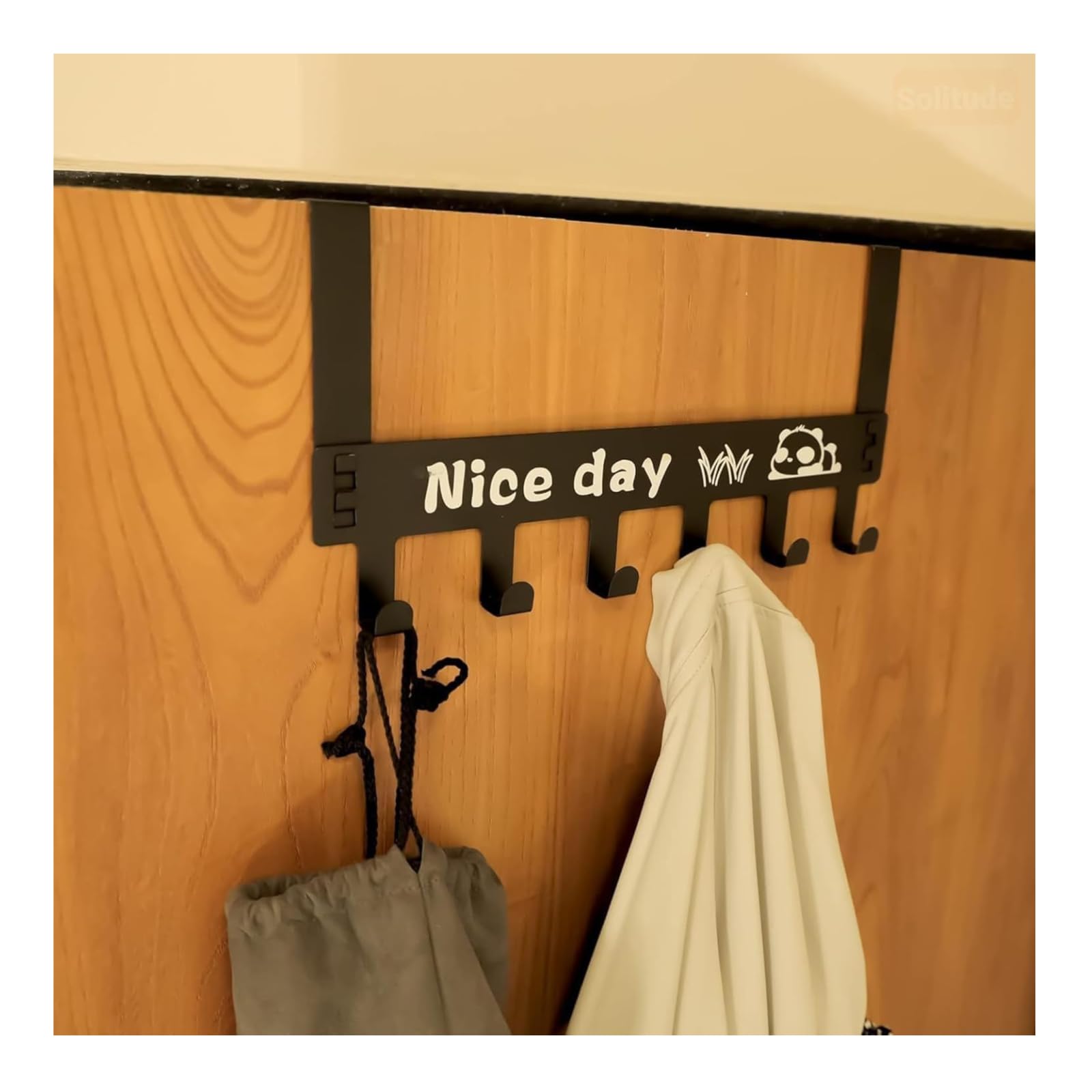 Heavy Duty CarbonMetal Over Door Hanger for Cloths, Drill Free Door Hanging Hooks Suitable for Bathroom, Bedroom, Kitchen | Scarf, Coat, Towel Holder | Removable Door Hanger | Carbon Steel-picture-12