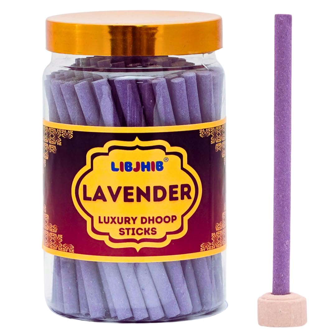 LIBJHIB® Lavender Luxury Dhoop Sticks 200 Grams - Luxury Scented Dhoop Sticks for Religious Use, Meditation, Aromatherapy, and Relaxation - Calming Fragrance.-image-1