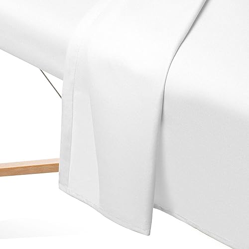 Miniatura 4 de Saloniture Juego de sábanas de franela de masaje de 3 piezas, funda de cama facial de algodón suave, incluye sábanas planas y ajustables con funda