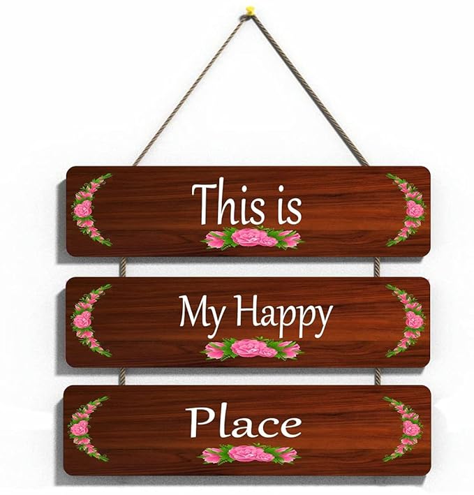 DP This is My Happy Place Wall Hanging Board Plaque Sign for Room