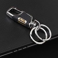 Vista 5 de homEdge Llavero resistente, paquete de 2 llaveros de automóvil con 2 llaveros de metal, mosquetón, negro y marrón