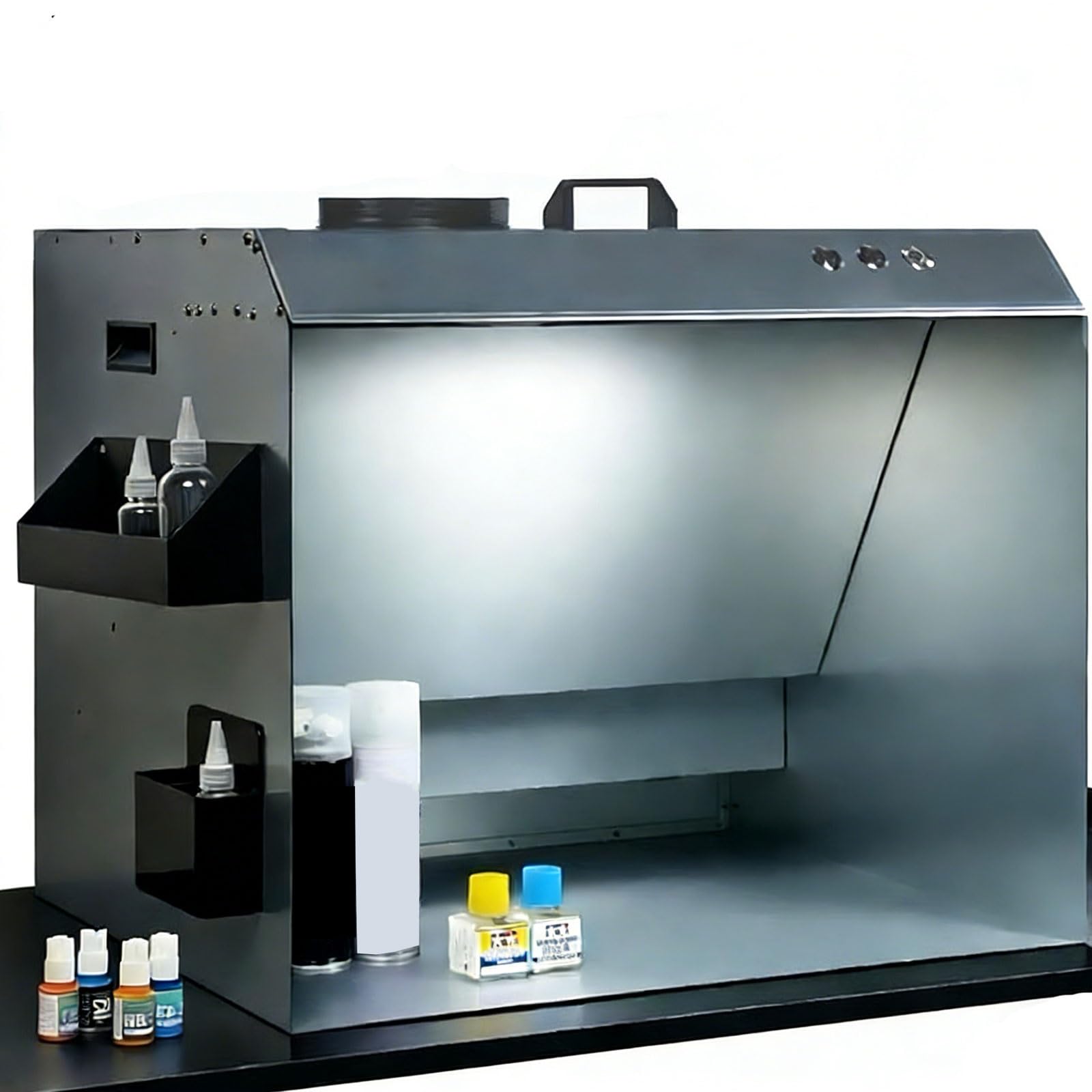 Kit cabine de pulvérisation pour aérographe avec lumières LED, 1380–2080 m³/h, cabine de peinture portable pour modélisme, artisanat, peinture, maquillage, loisirs