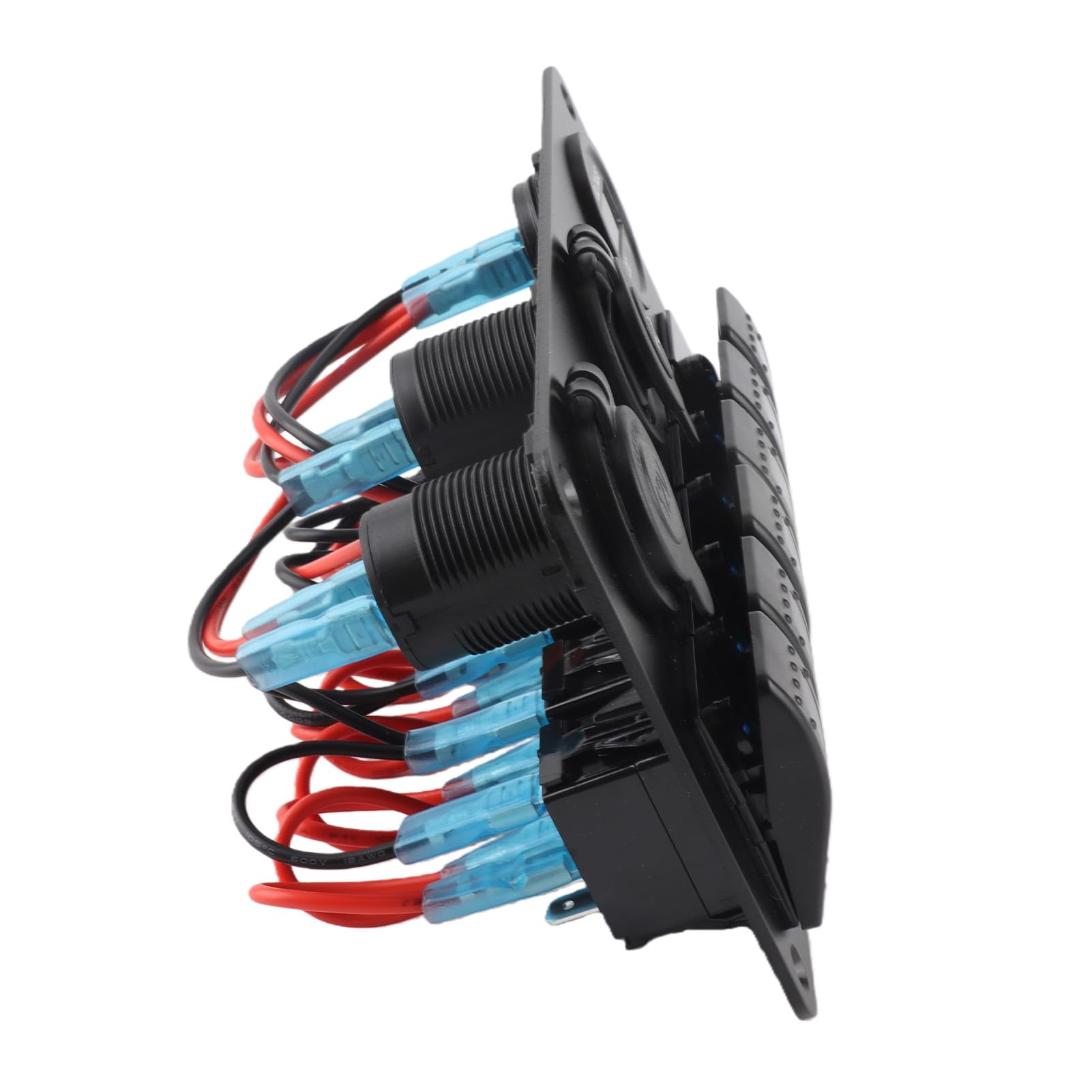 panel marino 12V 24V 6 Gang Car Boat LED Pannello interruttori a bilanciere Dual USB Voltmetro Accendisigari blu per barche Interruttori auto Interruttore F5v340