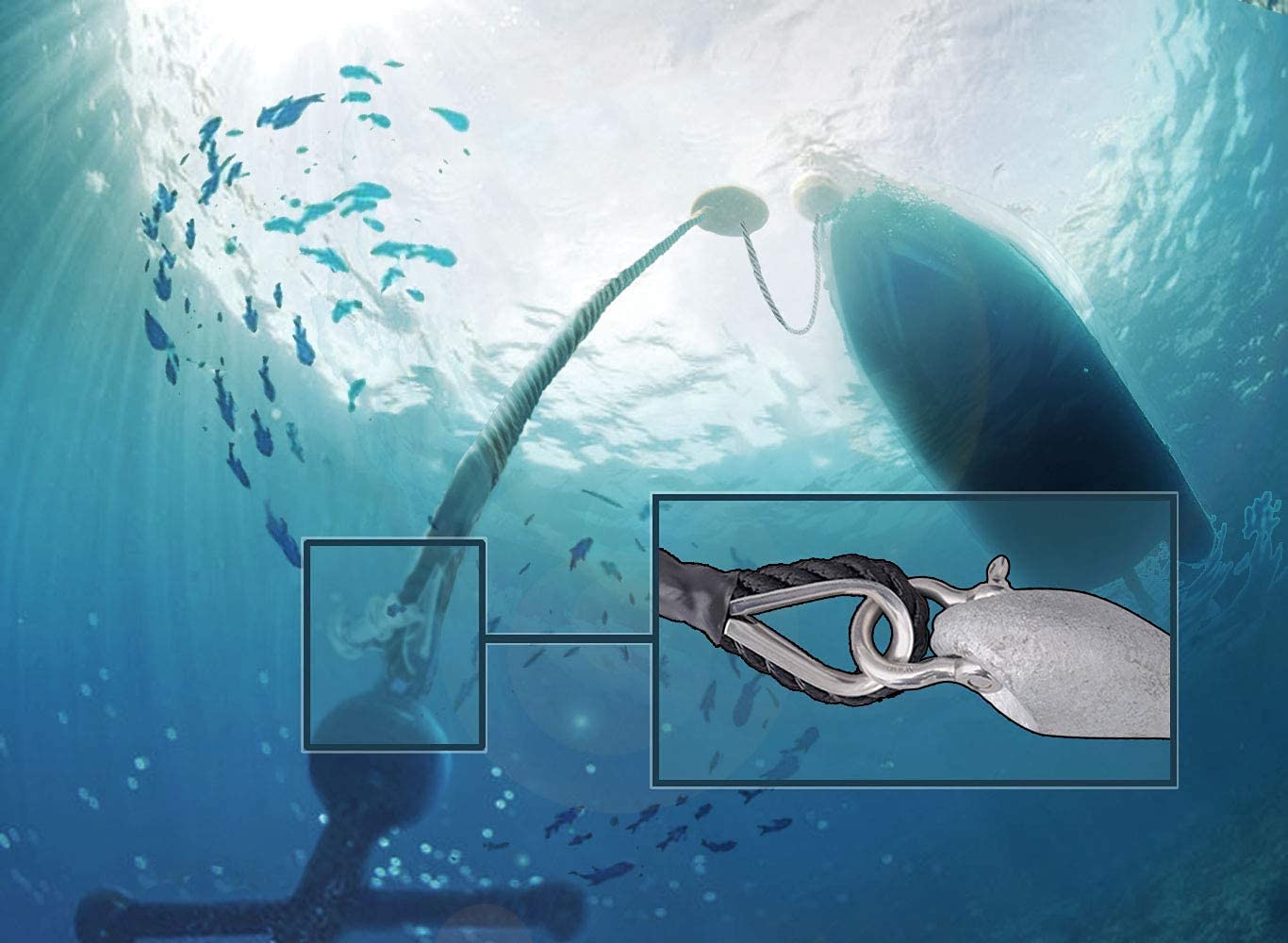 Marine System Made Nylon 3-strängiges Anker-/Seil, 9,5 cm, 3,5 m, 4,5 m, Schwarz (0,95 cm x 30,5 m)