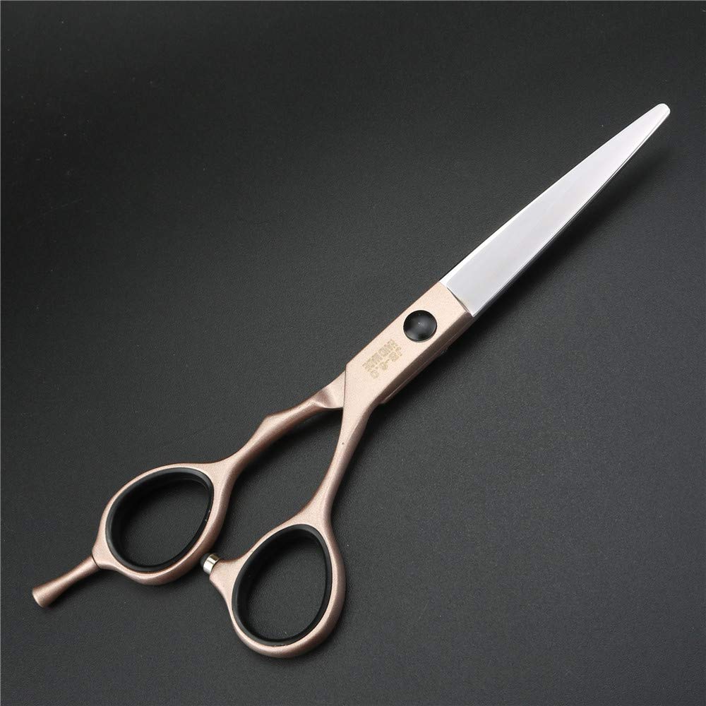 JIESENYU Tijeras de peluquería de 6 pulgadas, oro rosa, tijeras de pelo de letras negras de tornillo de peluquería profesional juego de tijeras de peluquería