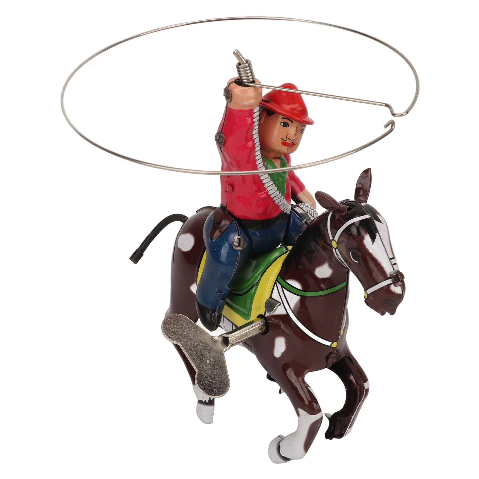 Cryfokt Vintage Wind Up Toy Cowboy Figure with Mechanical Performance for Themed Galleries Iron 1 Unit