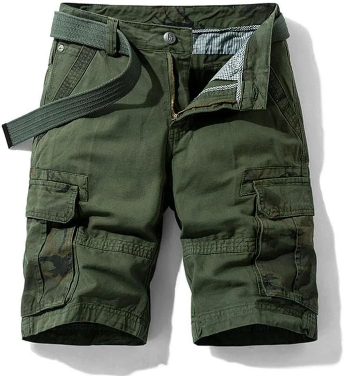 Men's Summer Cotton Cargo Shorts Breeches Bermuda Beach Tactical-Style Casual