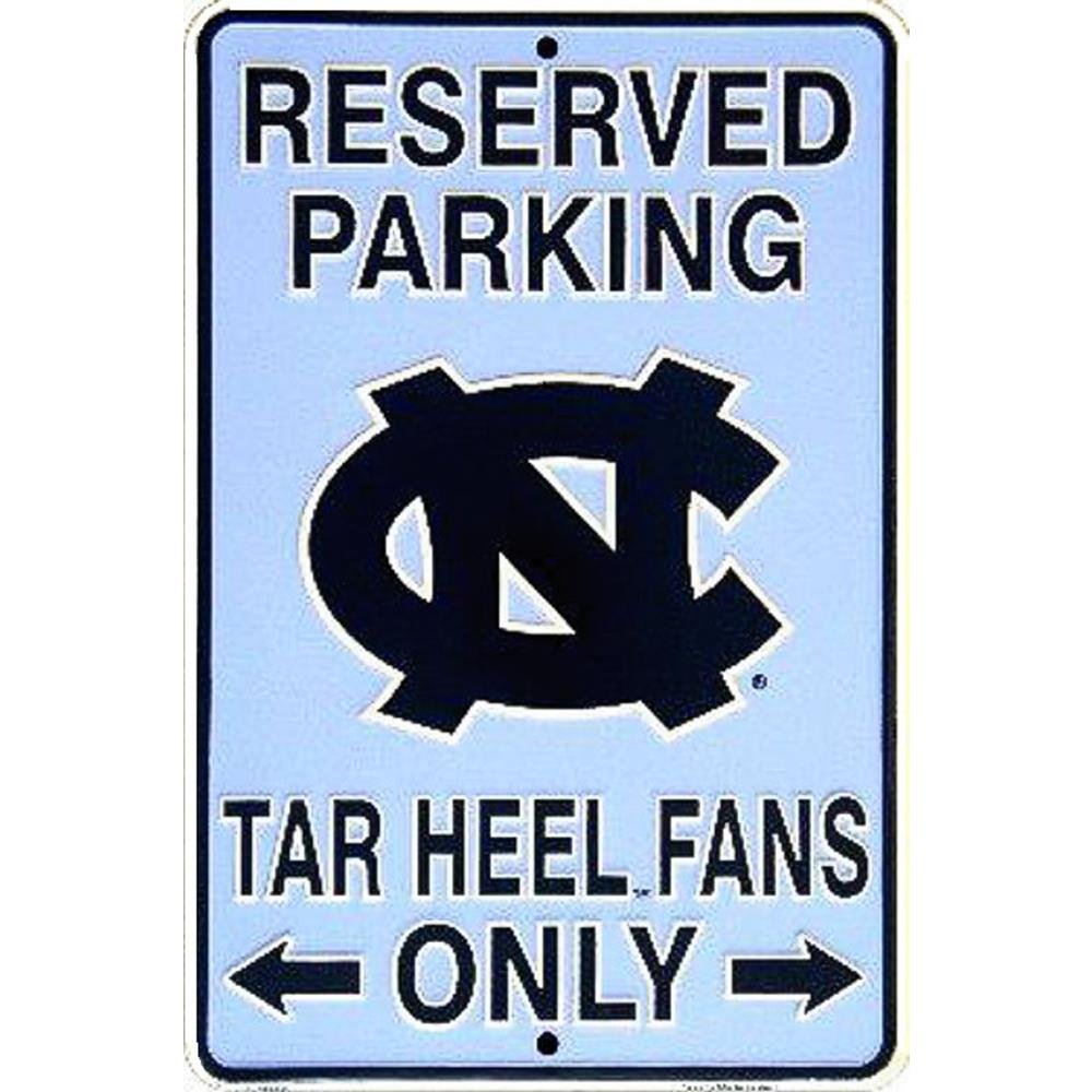 Signs 4 Fun Decorative Parking Sign | Tar Heels Fans Only | 8” x 12” | Embossed Aluminum Sign | Made in the USA | SPSCTH