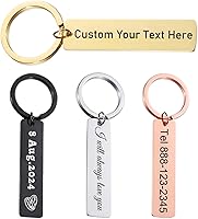 KBPTM Personalized Double Sided Keychain - Custom Engraved Name/Text/Phone Key Ring, Lost Key Finder Gift for Boyfriend, Dad, Girlfriend