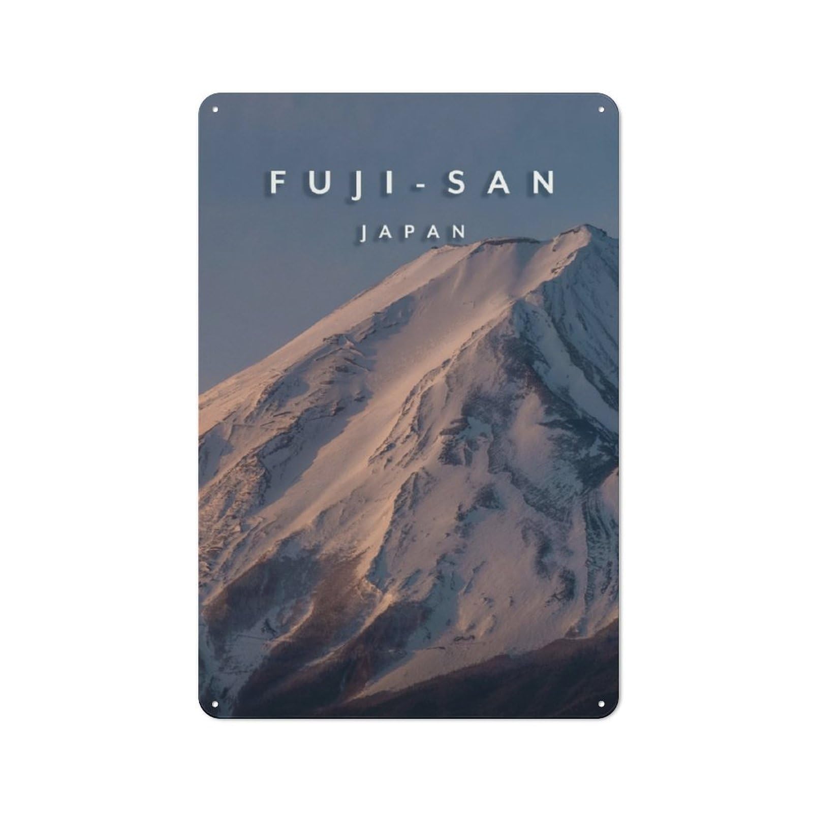Junmoney Fuji San Top Industrial-Style Metal Plaque 30X20cm For Hallway Wall, A Winter Wall Decor Update For Hallway Decor Lovers