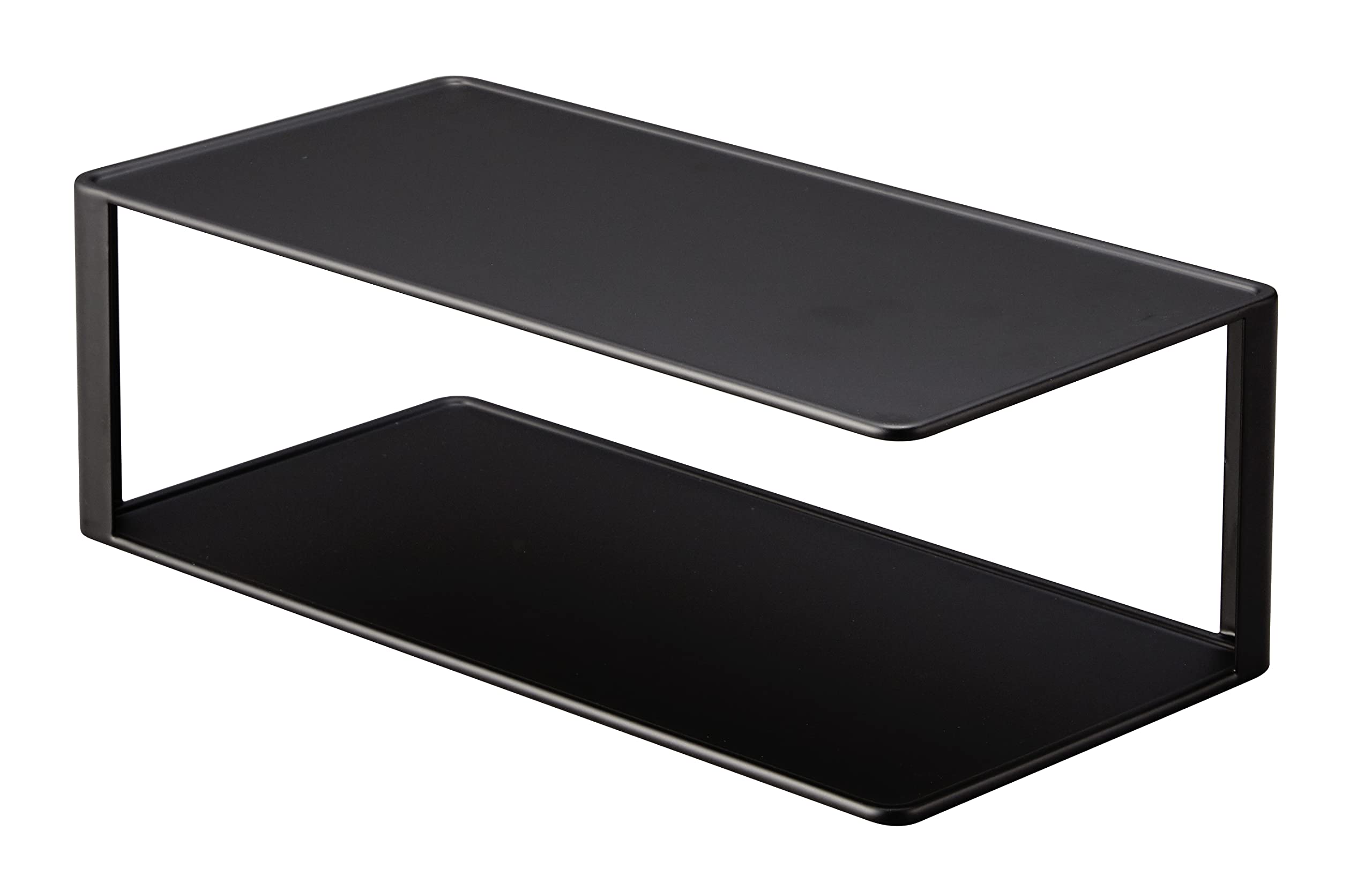 YAMAZAKI 5642 TOWER Geschirr-Organizer, schwarz, Stahl, minimalistisch, 15 x 30 x 10 cm (L x B x H)