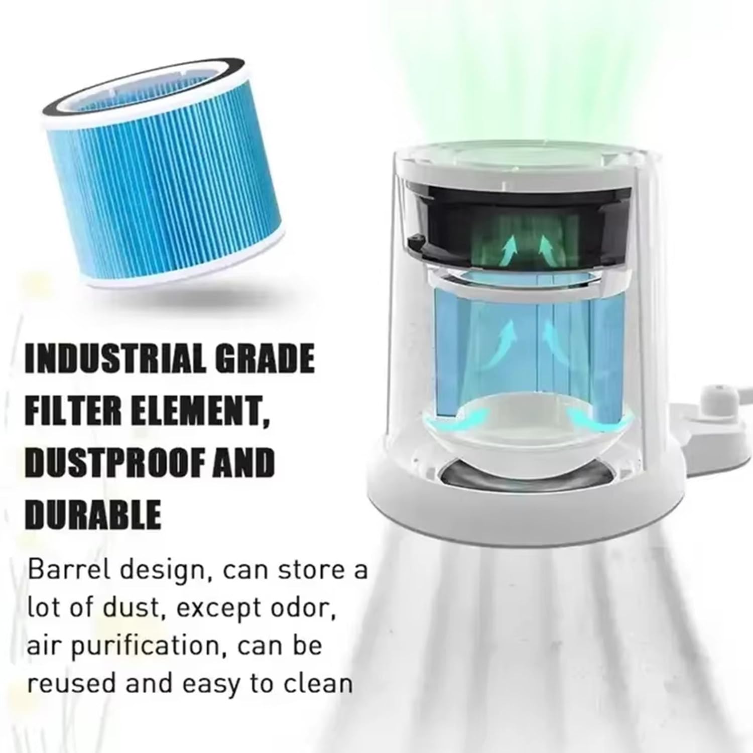 Aspirapolvere Elettrico per Nail Art, Aspirapolvere Da Tavolo, Filtro Industriale Integrato, Regolazione Di Aspirazione a 10 Velocità, Illuminazione a LED a 3 Colori, Adatto per Saloni Di Bellezza