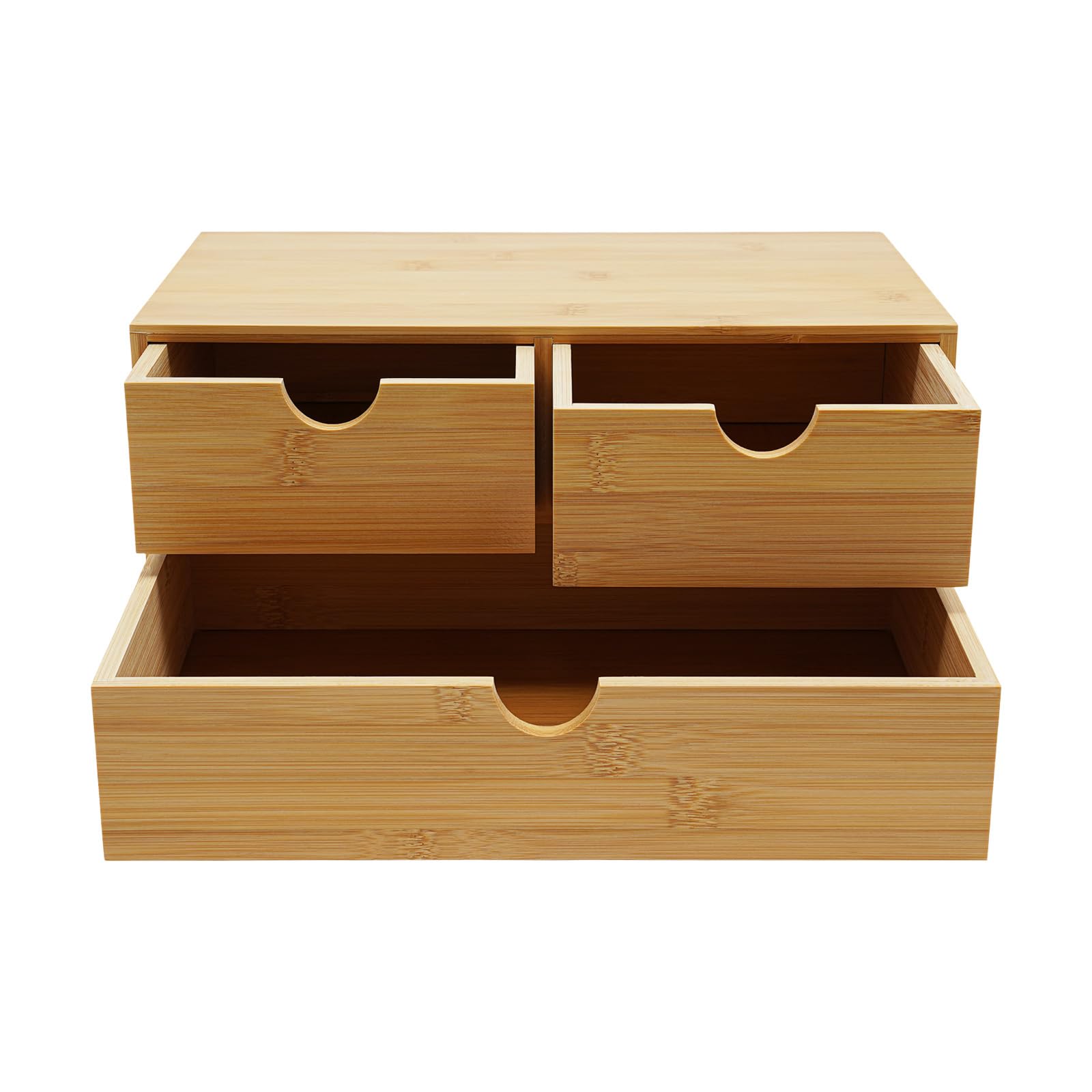 Organizador de escritorio Mini Bamboo Desk Drawer Mesop Storage Organization Box para suministros de oficina Papelería