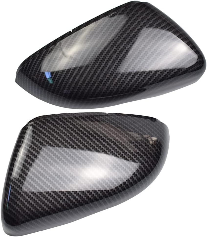 Car Rear View Left Driver Side Mirror Cover Cap Replacement for V-W Golf MK7 7.5 GTI 7 Golf 7 R (Carbon fiber pattern)