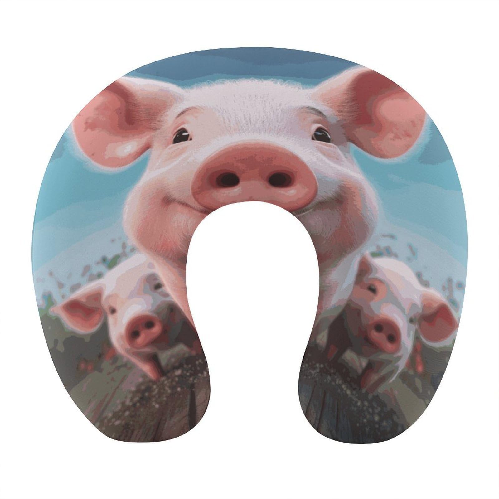 Adfgyerh Style Smiling (4) U-Shaped Pillow，Memory Foam Pillow Core，Cushion ，Provide Neck Support ，Travel Pillow，Suitable For Airplanes, Cars, Homes, And Offices.