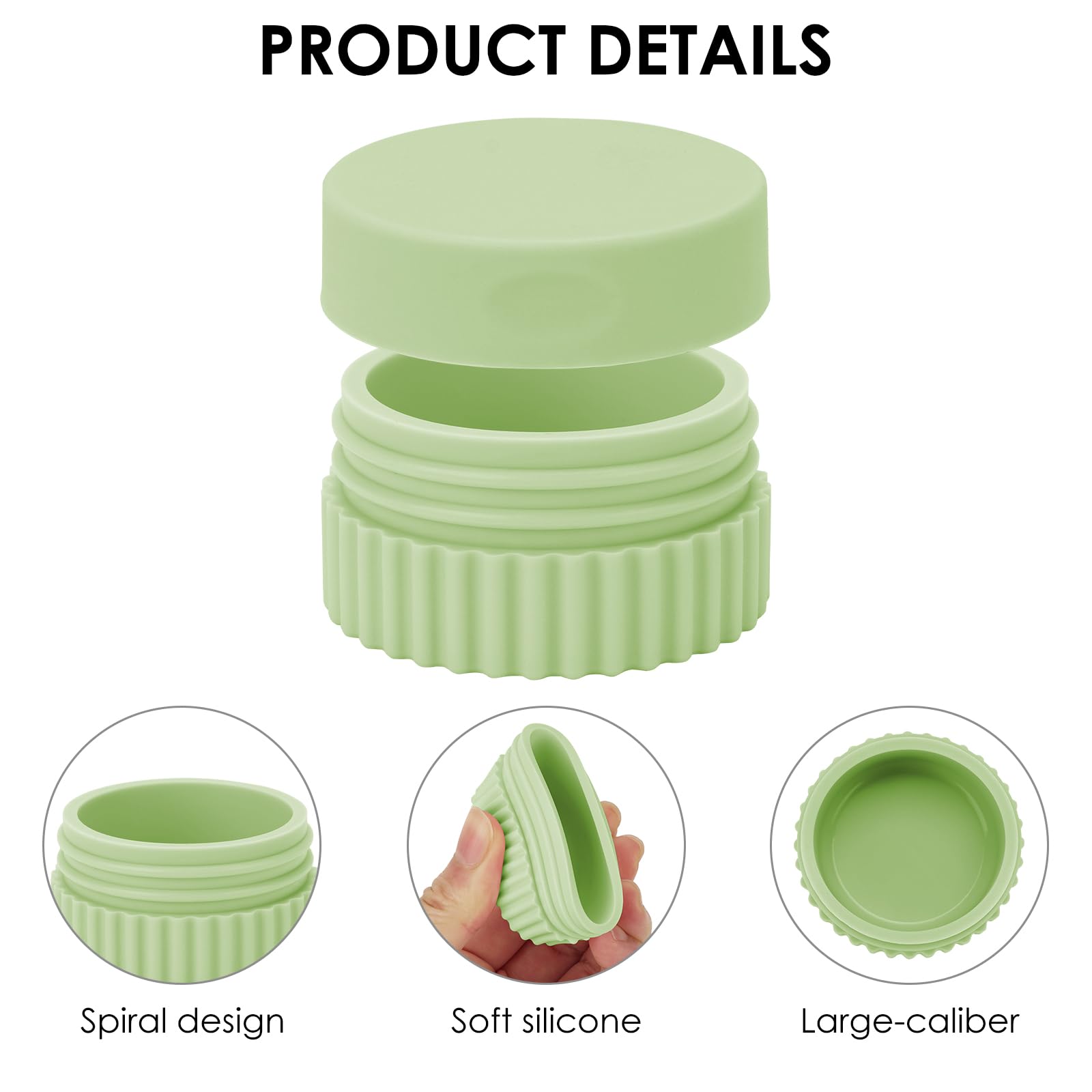 Adorila 4 Pcs Silicone Cream Jar with Lids - Image 2