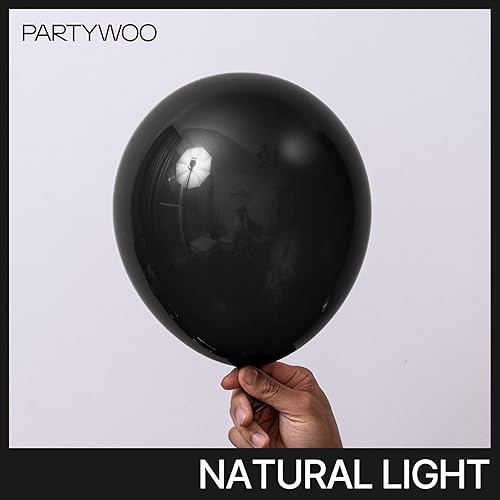 Miniatura 2 de PartyWoo Globos negros, 100 globos negros mate de 12 pulgadas, globos negros para guirnalda de globos o arco de globos como decoración de fiesta,