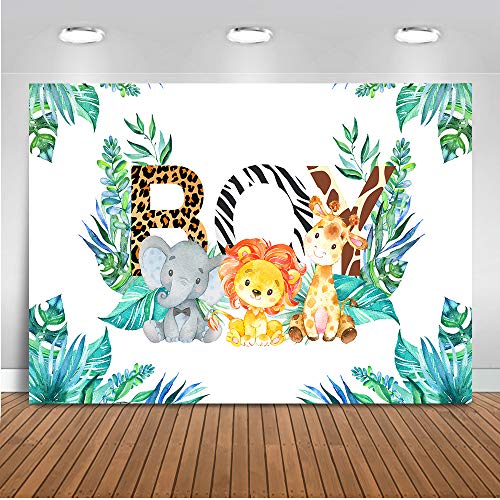 Mocsicka Safari Boy Baby Shower Backdrop 7x5ft Its a Boy Safari Jungle Baby Shower Banner Photography Backdrops Woodland