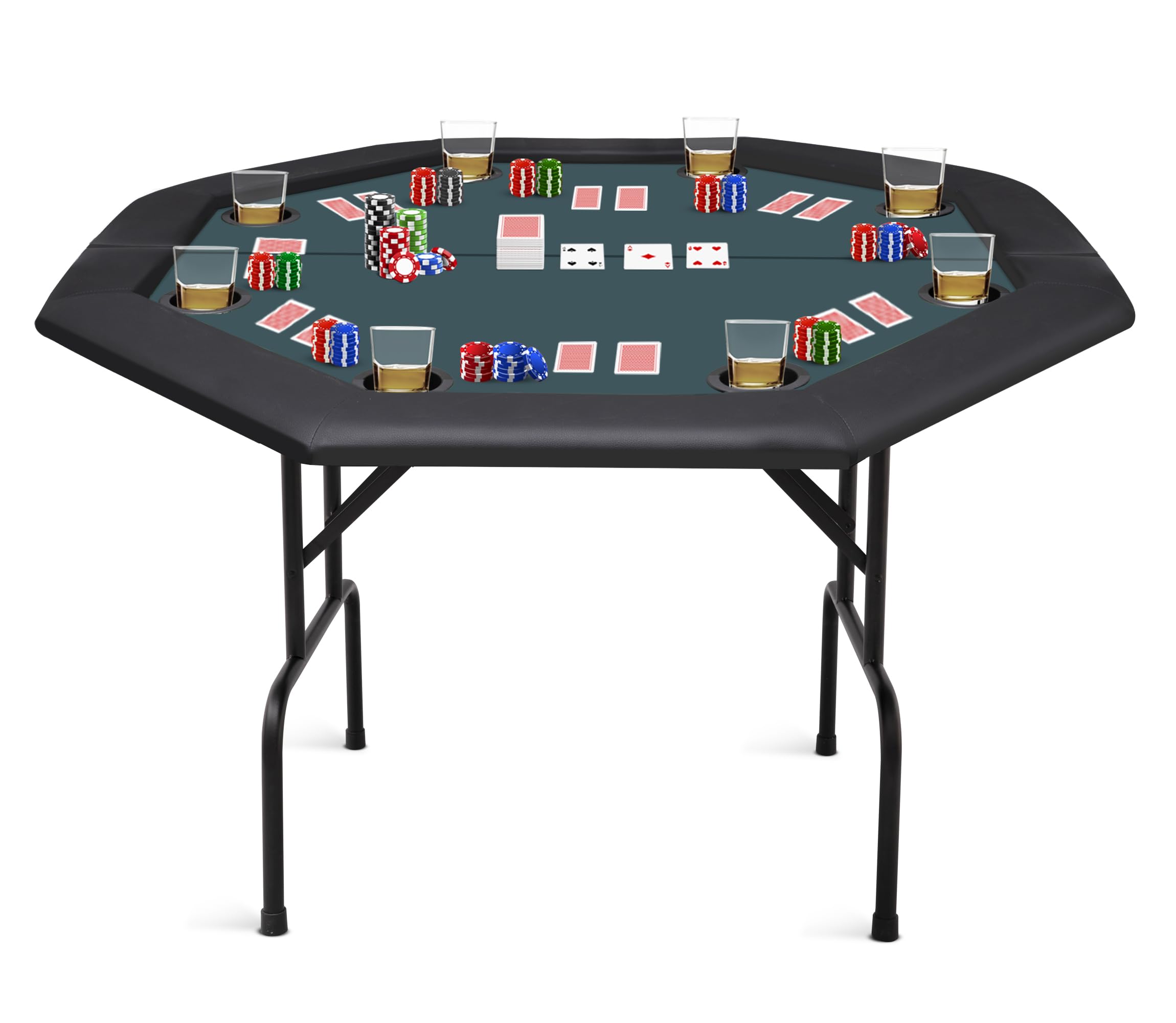 VidaXL 9-Player Folding Poker Table 3 Fold Oval Green Game Casino Tabletop | Buy Poker Tables