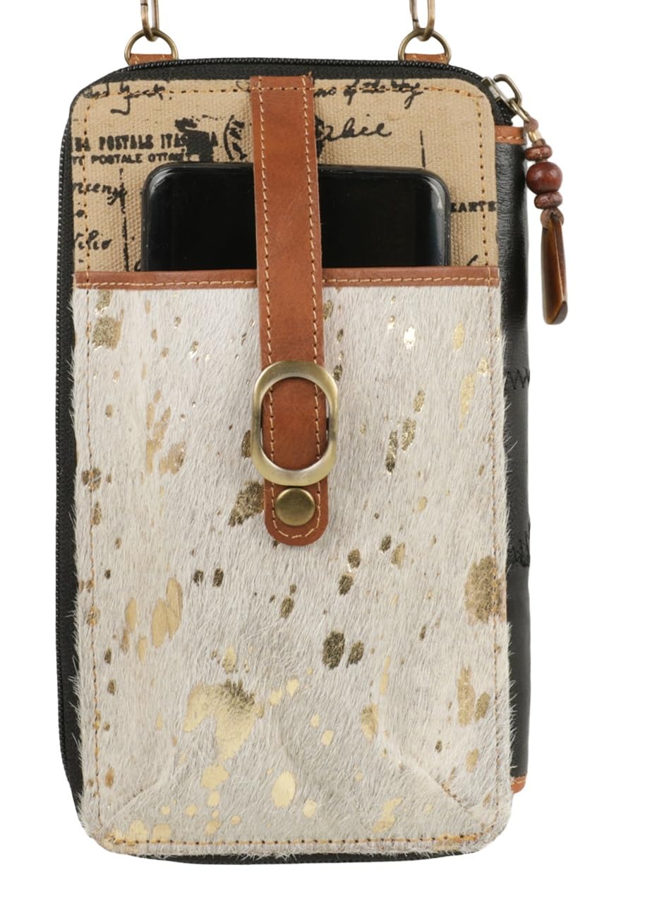 Vaan & CoUpcycled Genuine Leather Cellphone Crossbody Wallet